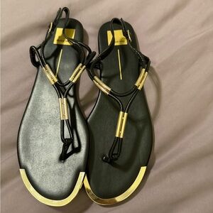 Dolce Vita Black and Gold Sandals